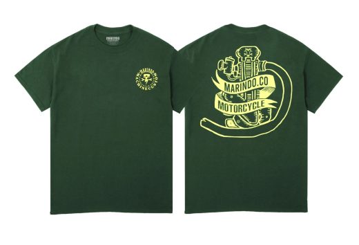 Marindo Leather T-shirt "Motorcycle Engine"