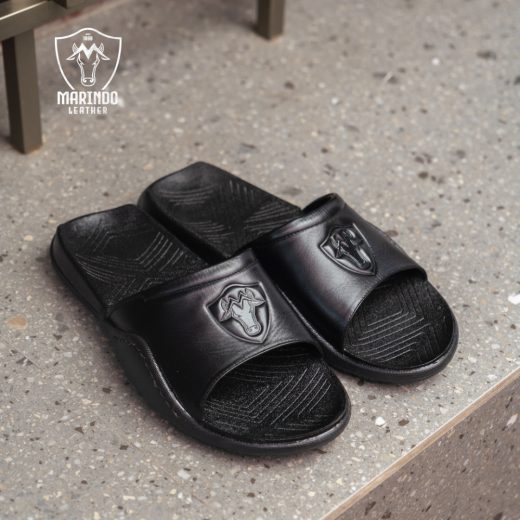 Marindo Leather Slider Signature Black-701